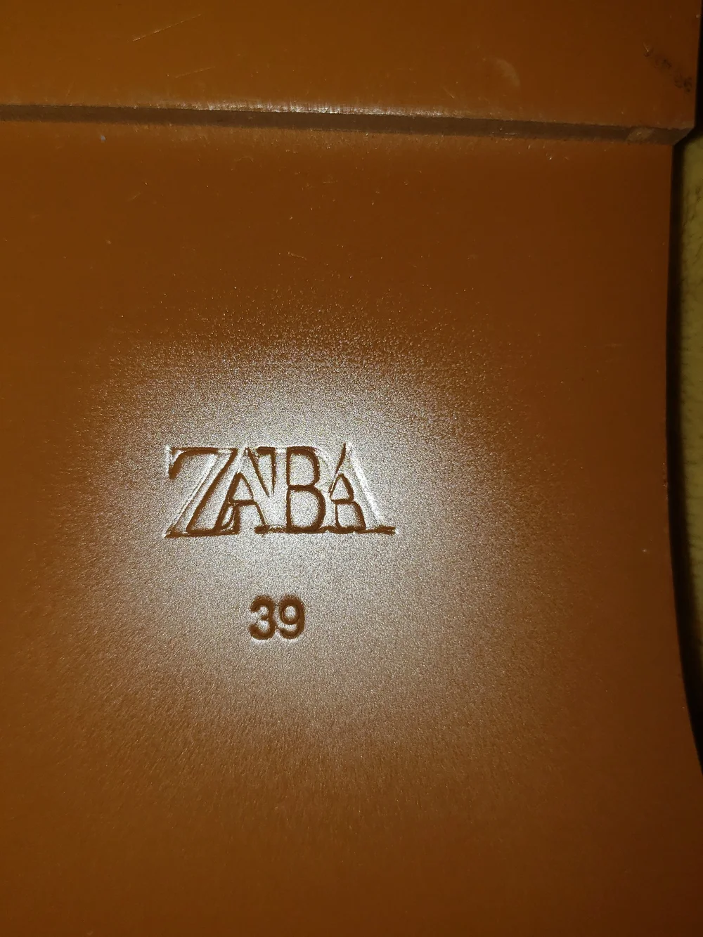 Zara Black Leather With Brown Insole with Embossed Logo .New No Tags